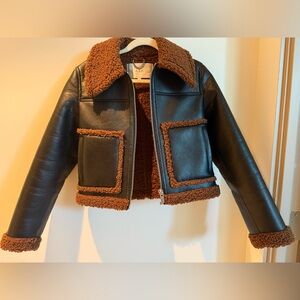 A.L.C. Black and Brown Teddy Archer Jacket